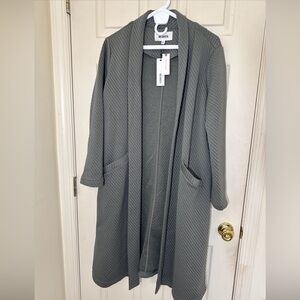 NWT Anthropologie Long Cardigan Size Medium Olive Green Ribbed Cardigan / Duster
